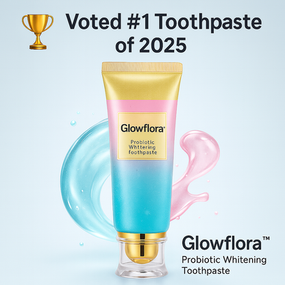"Glowflora™ Pasta de Dentes Probiótica Branqueadora e de Hálito Fresco".